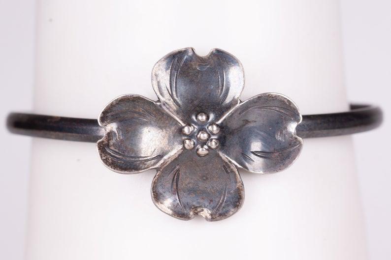 Sterling NYE Dogwood Flower Cuff Bracelet (1 of 6)