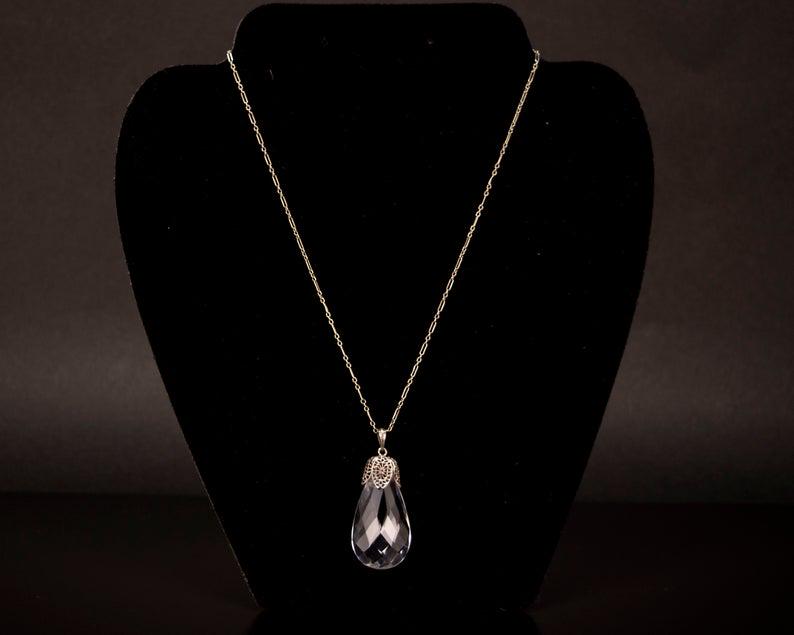 Sterling Silver Crystal Teardrop Pendant (1 of 4)