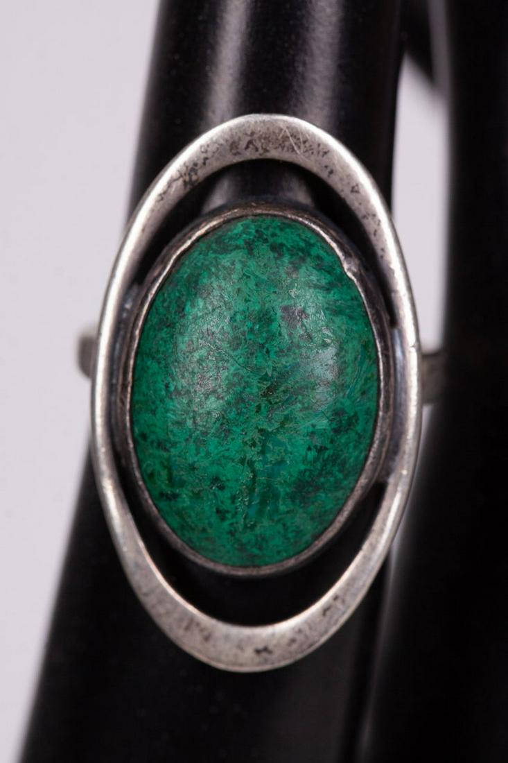 FH Boothby Sterling Silver & Malachite Modernist Ring (1 of 7)