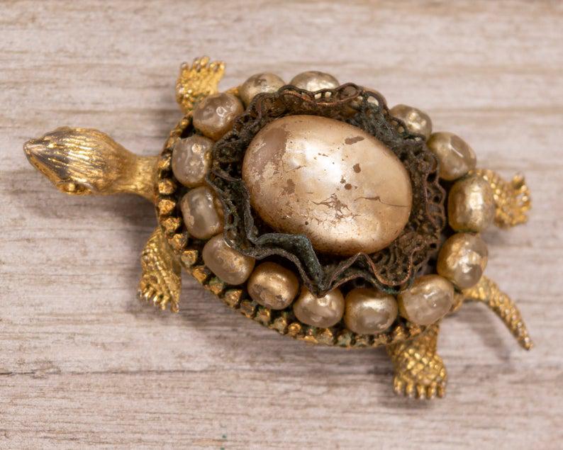 William de Lillo Signed Tortoise Brooch (1 of 4)