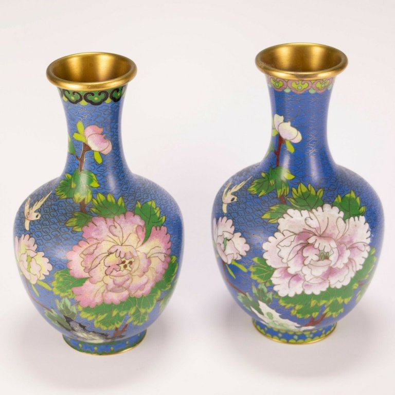 Pair of Asian Cloisonne Vases (1 of 8)