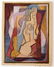 Signed Cubist Portrait Painting