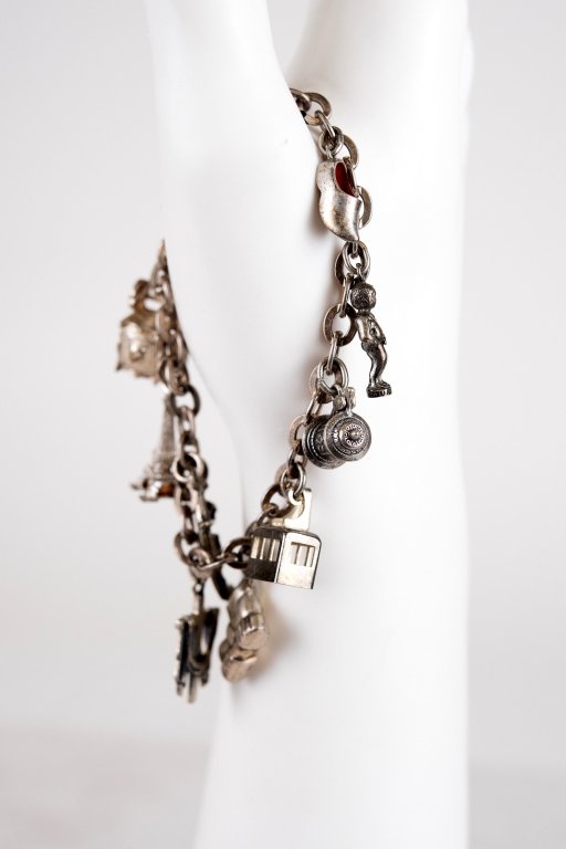 Nine Piece European Theme Silver Charm Bracelet (1 of 12)