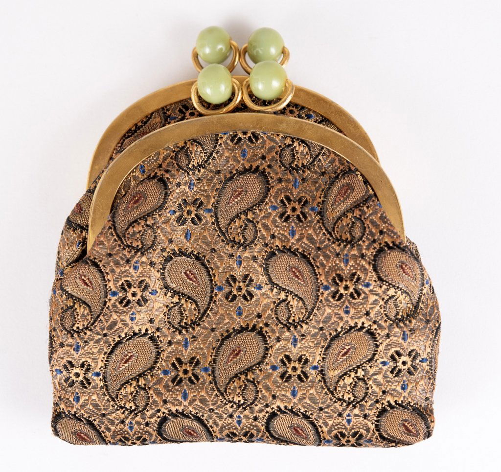 Vintage Brocade & Jade Double Pouch Change Purse (1 of 6)