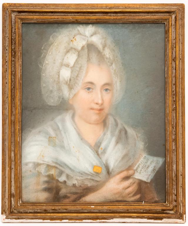 Antique Pastel Folk Art Portrait of a Woman (1 of 7)