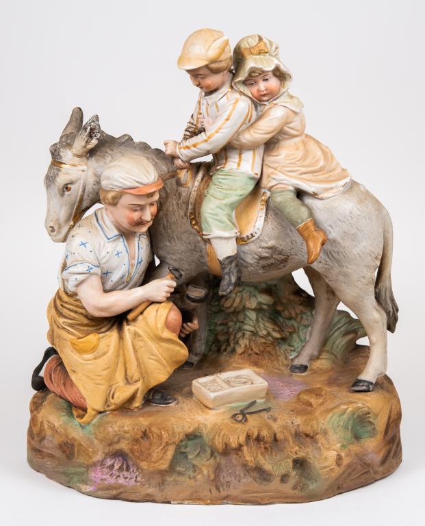 Porcelain Blacksmith Farrier Figural Grouping (1 of 7)