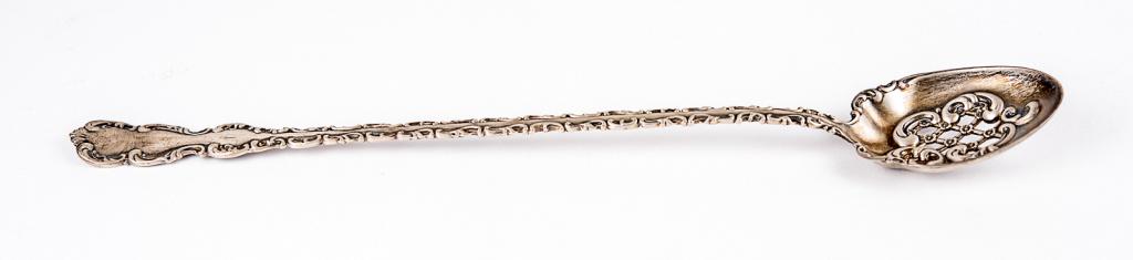 Repousse, Pierced Sterling Silver Serving Spoon (1 of 8)