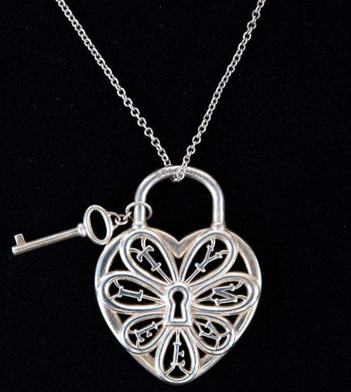 Tiffany & Co. Sterling Heart Lock Pendant Necklace (1 of 5)