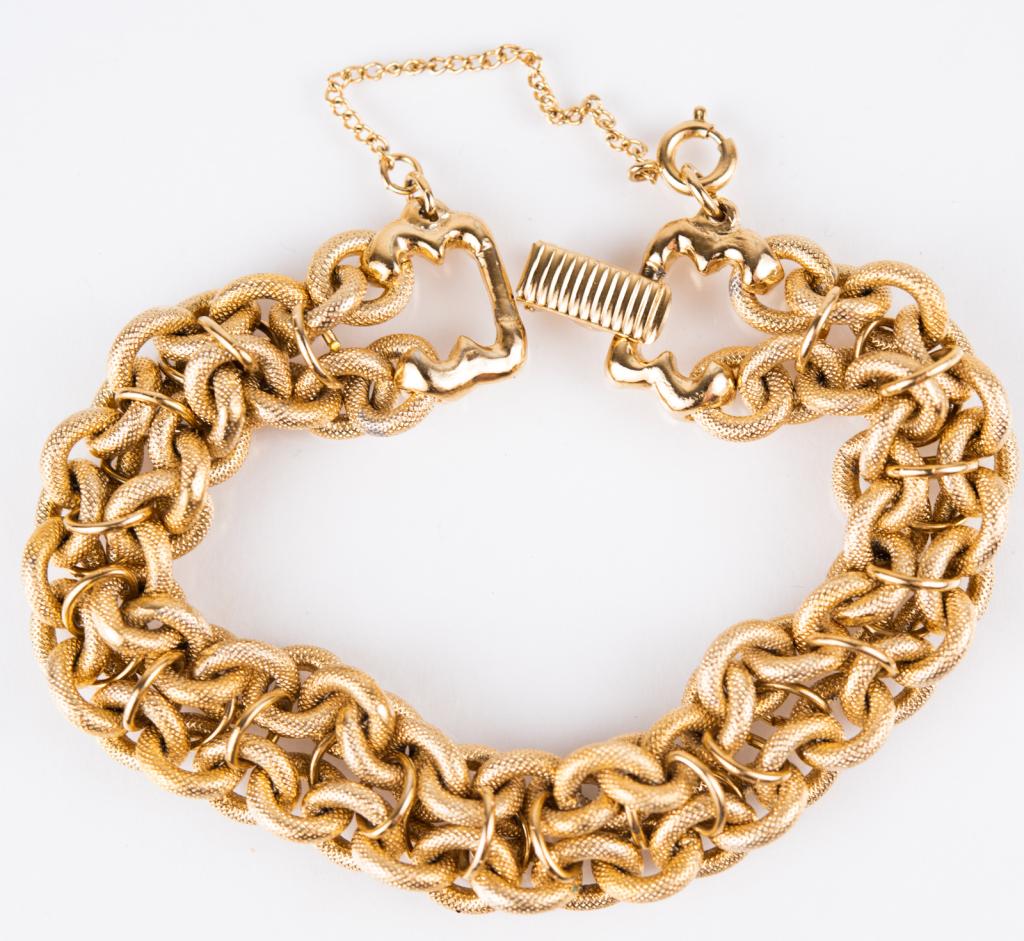 Vintage Goldette Double Chain Charm Bracelet (1 of 4)