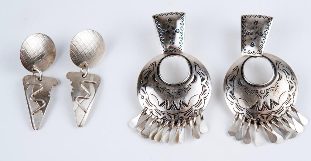 Native American Sterling Pierced Earrings Lot (1 of 8)