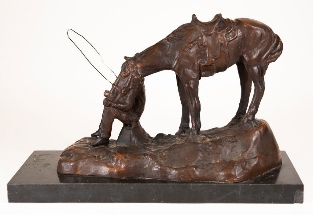 Western Cowboy and Horse Bronze, Signed (1 of 11)