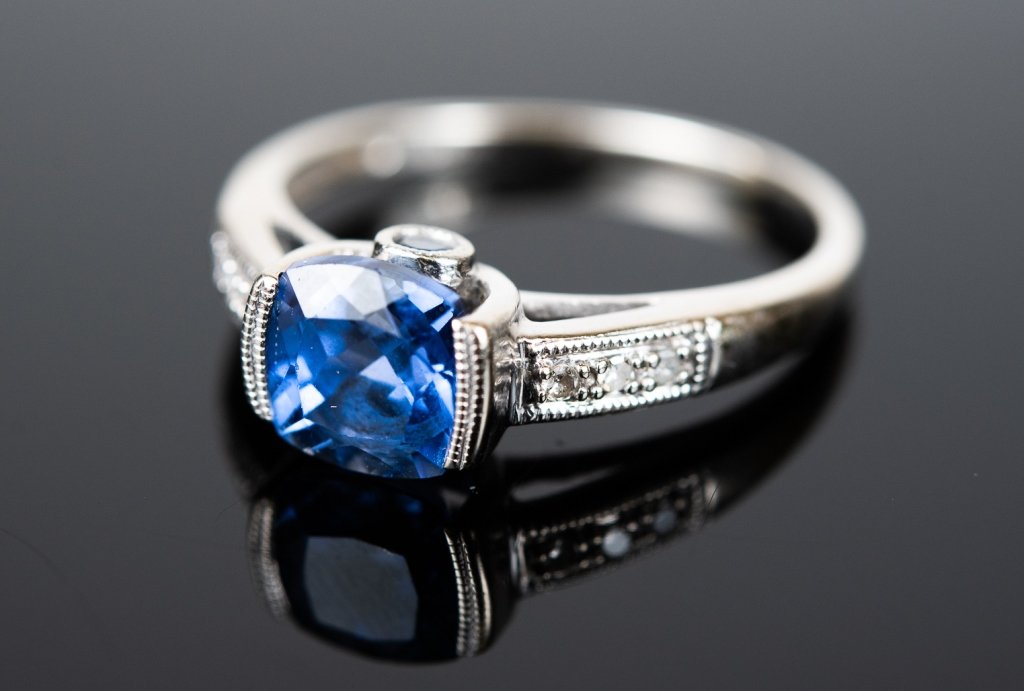 Tanzanite & Diamond 10K White Gold Ring (1 of 4)