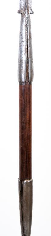 African Masai / Maasai Lion Spear: Item/Description: Vintage African Masai or Maasai Tribe lion hunting spear. Wood handle spear with hand-forged metal spears. Material: Iron, wood Dimensions: Length: 67". Condition: Signs of age use a