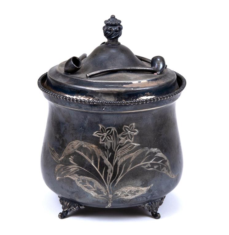 Van Bergh Silver Plate Tobacco Jar Humidor (1 of 7)