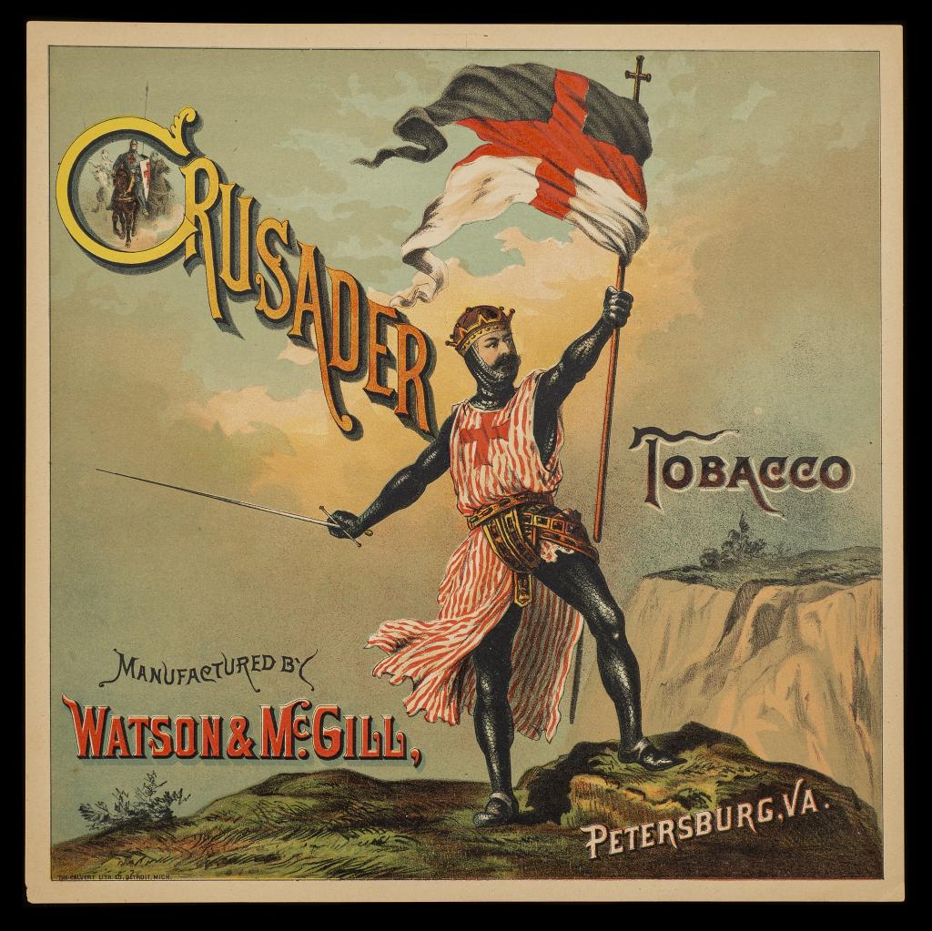 Crusader Antique Tobacco Crate Label, Square (1 of 2)