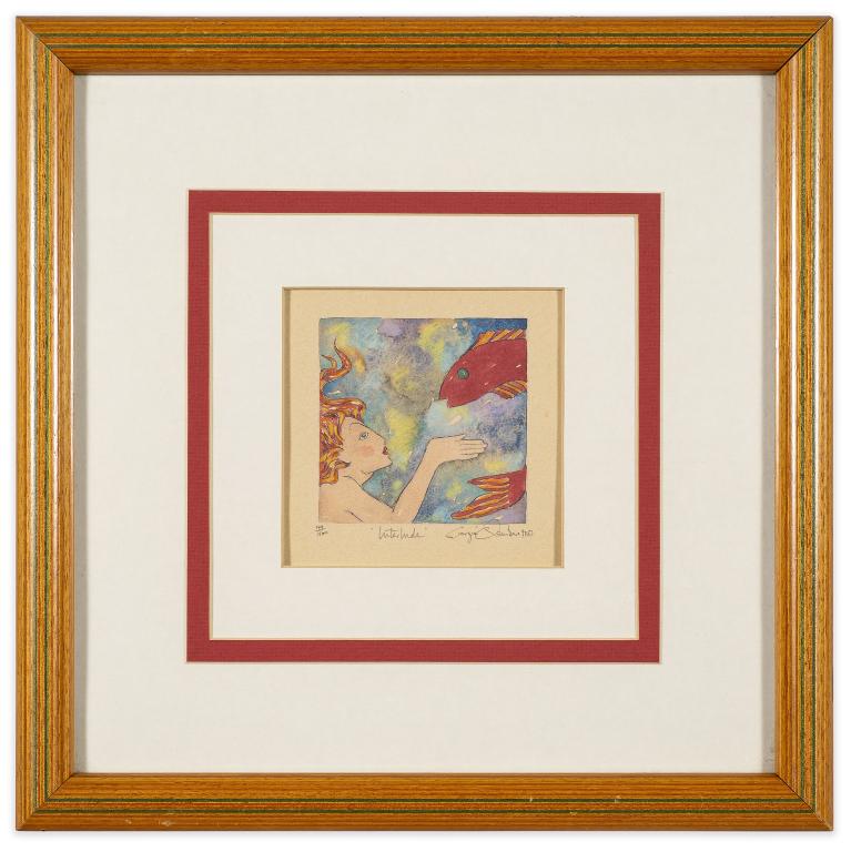 Signed "Interlude" Color Woodblock Framed (1 of 3)