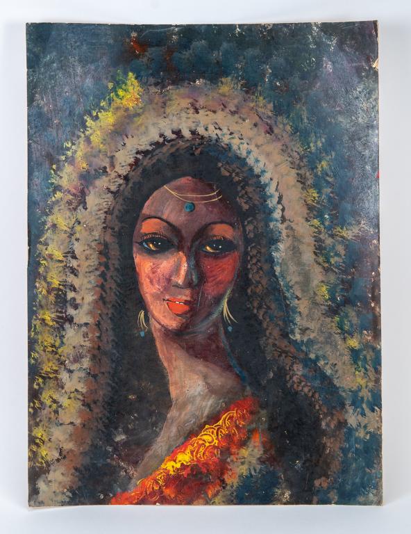 Casal Signed Portrait of Madonna, Oil on Paper (1 of 7)