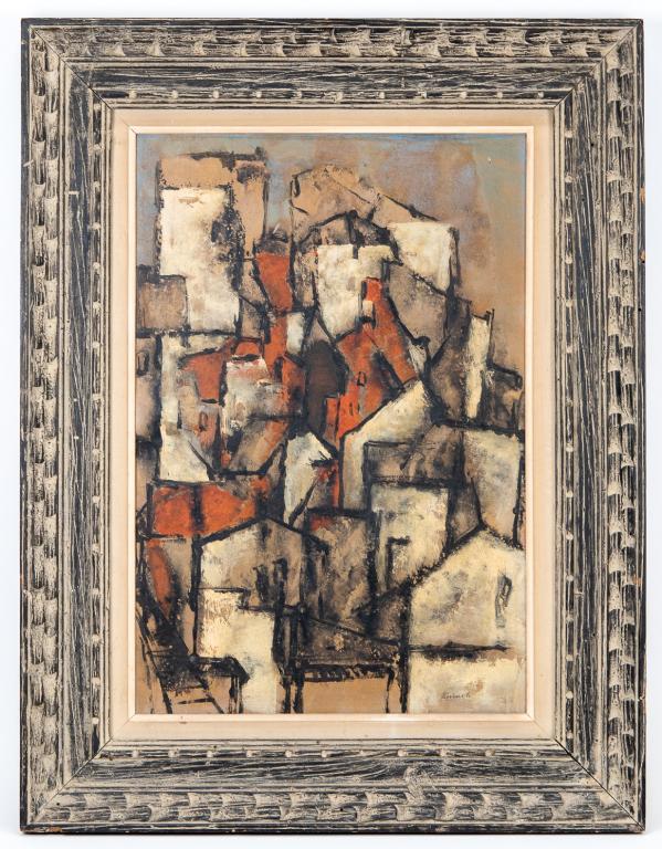 Abstract Cubism Cityscape, Signed Kurach (1 of 7)