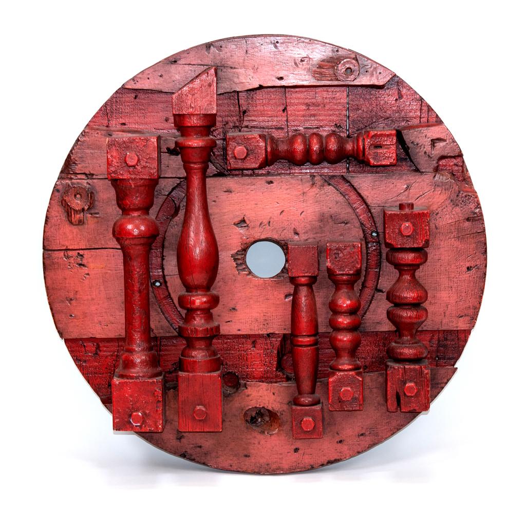 Jesselyn Benson Zurik Abstract Sculpture: Item/Description: Wooden abstract sculpture by Jesselyn Benson Zurik (1916-2012) New Orleans, Louisiana. Signed on reverse. Jesselyn Benson Zurik. "One Woman Show "Glade Gallery, New Orleans, LA. Date