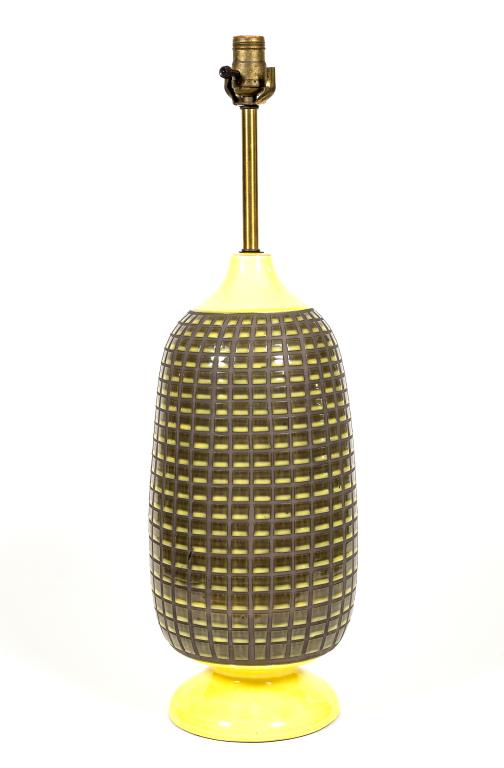 Mid-Century Glazed Ceramic Lamp -Signed (1 of 4)