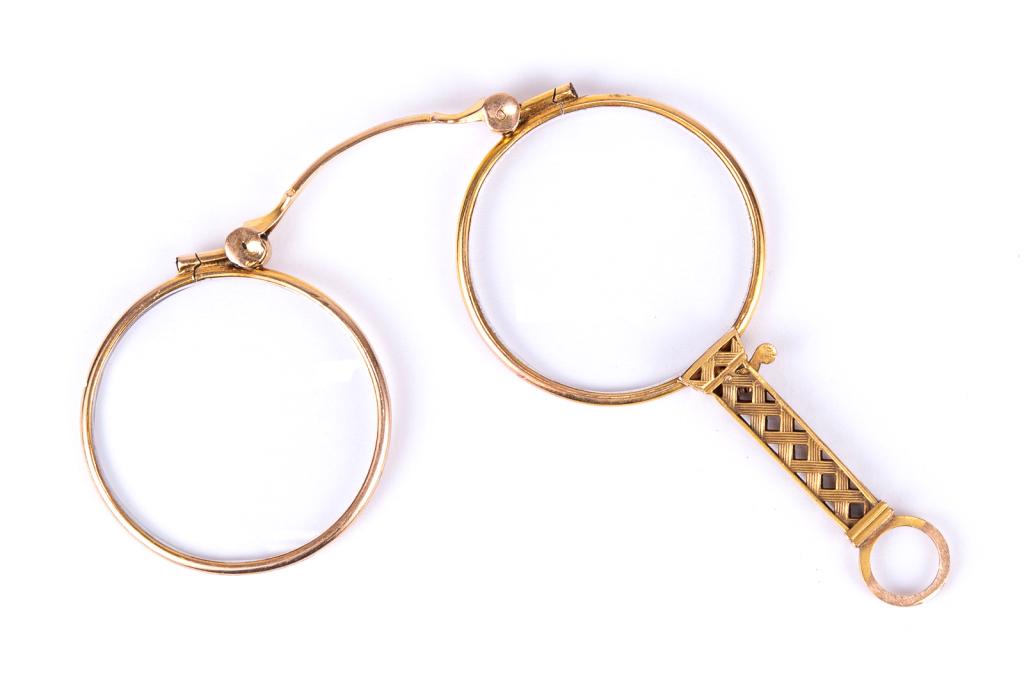 Antique 9K Lorgnette Eye Glasses (1 of 5)