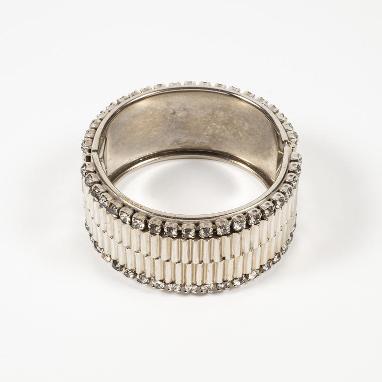 Rare Vargas Silver Tone Rhinestone Cuff Bracelet (1 of 7)