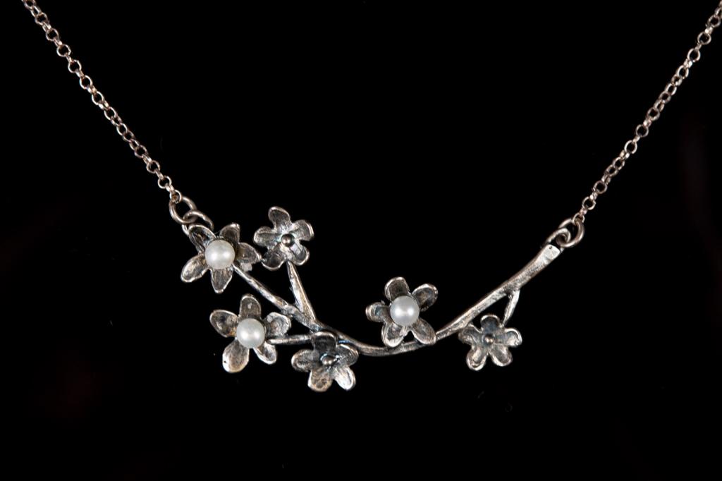 Or Paz Sterling & Pearl Branch Necklace (1 of 5)