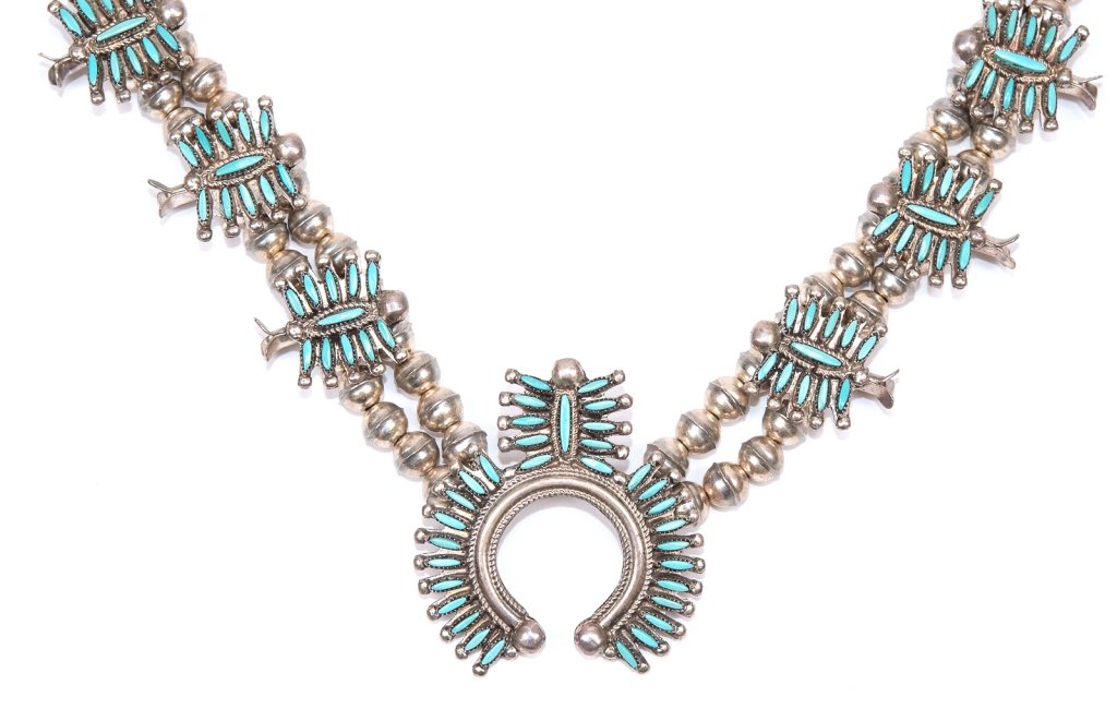 C.R. Weeka Squashblossom Necklace, Zuni Earrings (1 of 11)