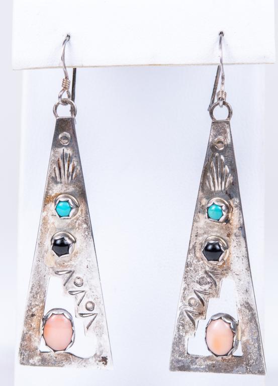 Sterling Concho D.H. Pierced Earrings (1 of 7)