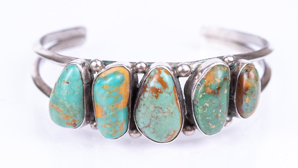 Native American Sterling Turquoise Cuff Bangle (1 of 7)