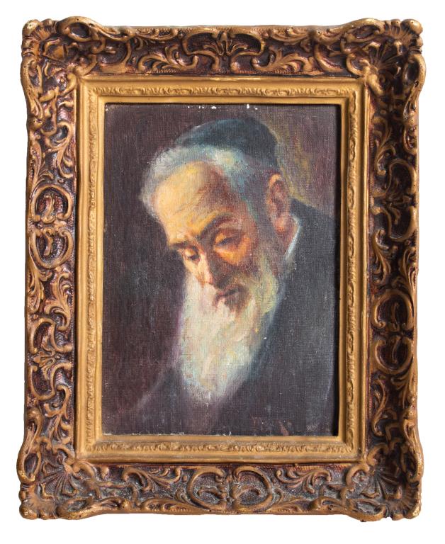 Signed Portrait Oil Painting of a Rabbi (1 of 10)