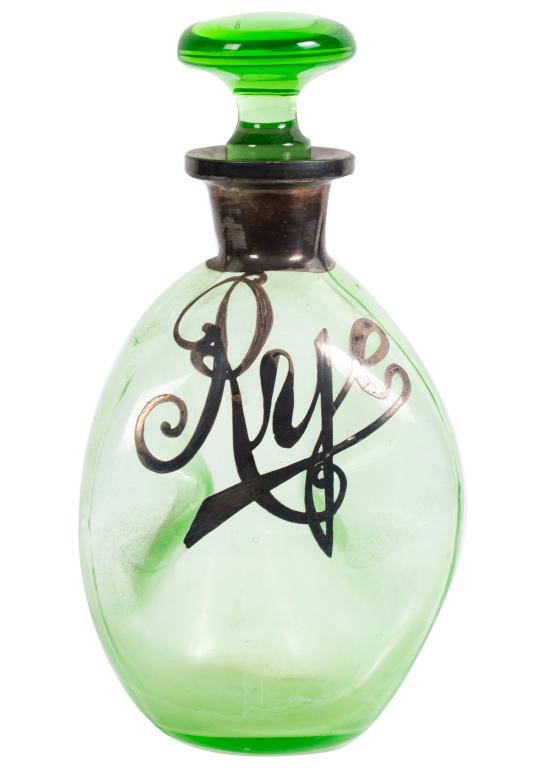 Vintage Silver Overlay on Glass Rye Decanter (1 of 6)