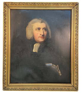 Antique Portrait by Sir John Watson Gordon: Item/Description: Portrait of a Lord in antique gilt frame. Noble looking gentlemen in white wig. Written in / on the old wood are the names of the artist and his subject.Sir John Watson Gordon (1788