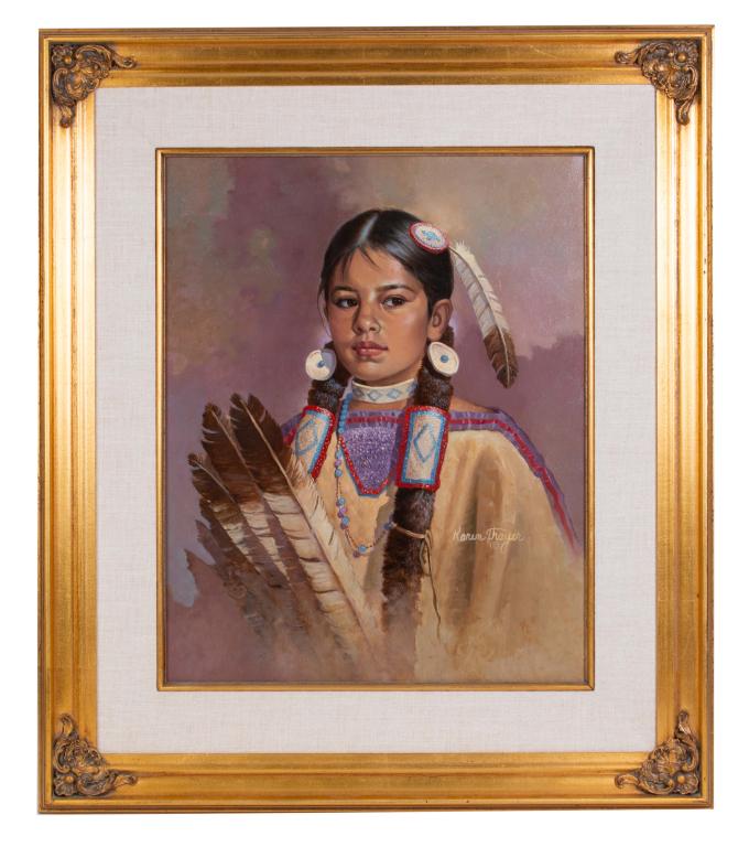 Karen Thayer "Pride of Her Ancestors" Oil Painting (1 of 7)