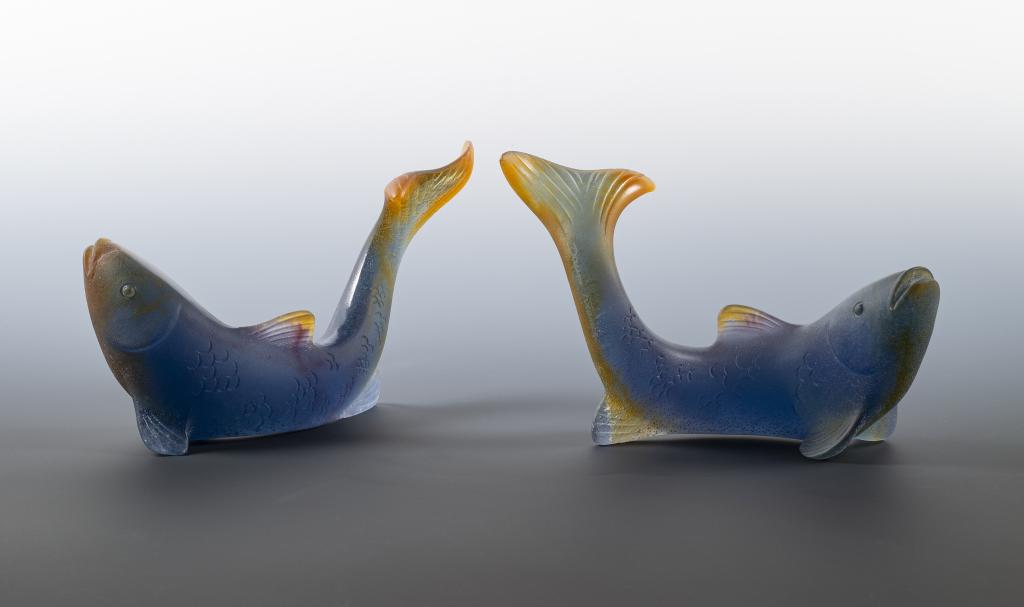 Pair of Daum France Pate De Verre Crystal Fish (1 of 8)