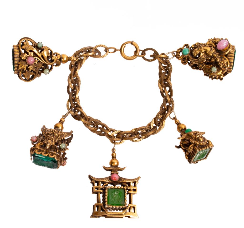 Jeweled Art Nouveau Charm Bracelet (1 of 8)
