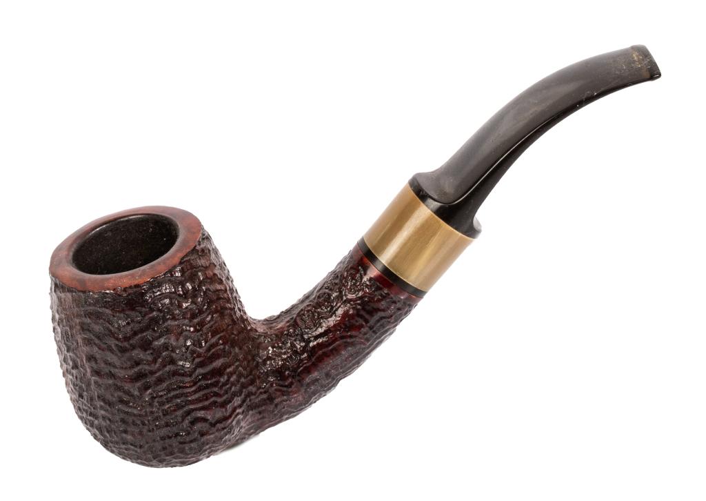S. Bang Bent Sandblasted Billiard Estate Pipe (1 of 5)