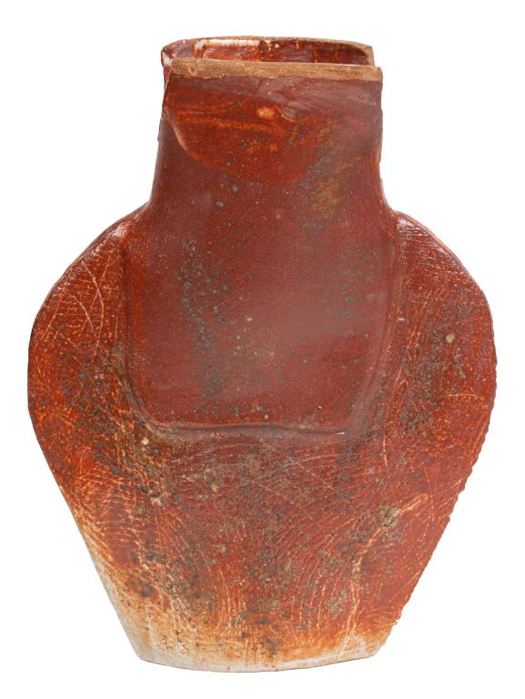 Glazed Abstract Art Pottery Flat Vase Form (1 of 9)