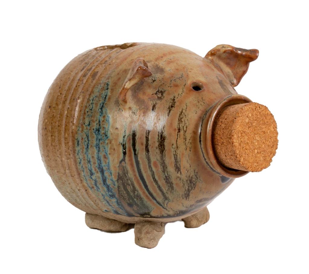 Signed Art Pottery Pig, Linda Sharpless (1 of 9)