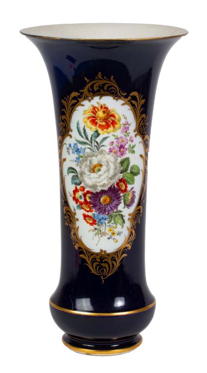 Meissen Cobalt Fluted Vase (1 of 8)