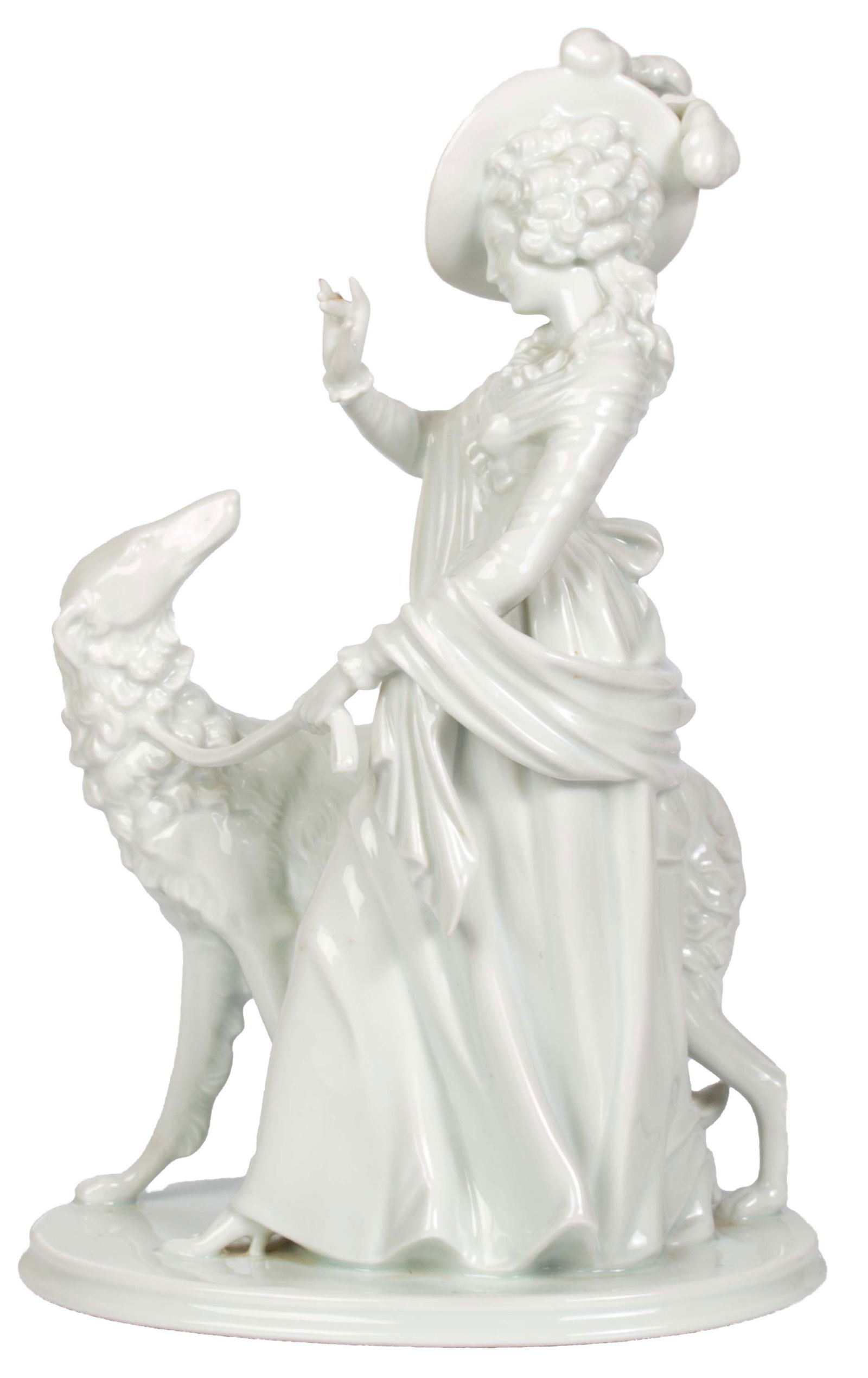 Rosenthal Woman with Russian Borzoi Dog #1553 (1 of 9)