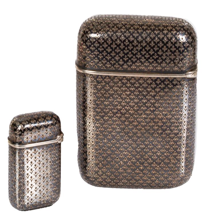 Russian Niello Enamel Sterling Smoking Set (1 of 6)