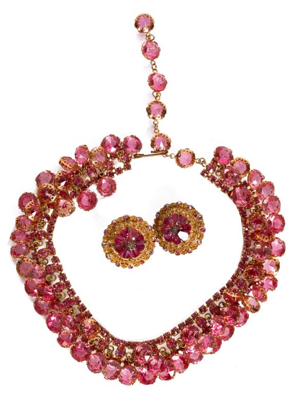 Pink Rivoli Rhinestones Demi Parure (1 of 7)