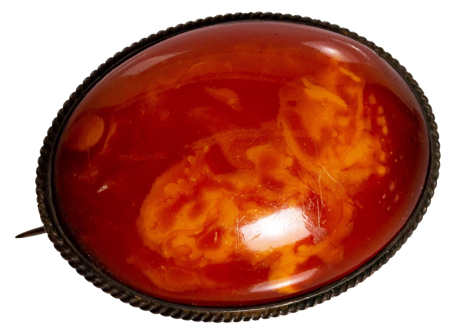 Antique Baltic Amber 875 Silver Brooch (1 of 5)