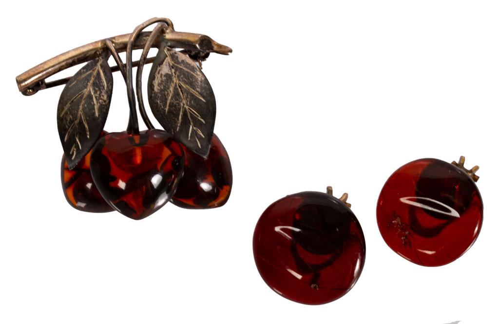 Antique Baltic Amber 835 Silver Jewelry Lot (1 of 7)