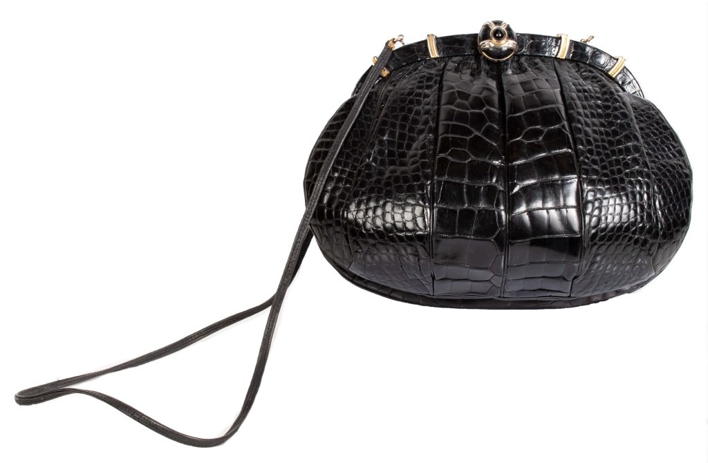 Judith Leiber Black Leather Clutch (1 of 7)