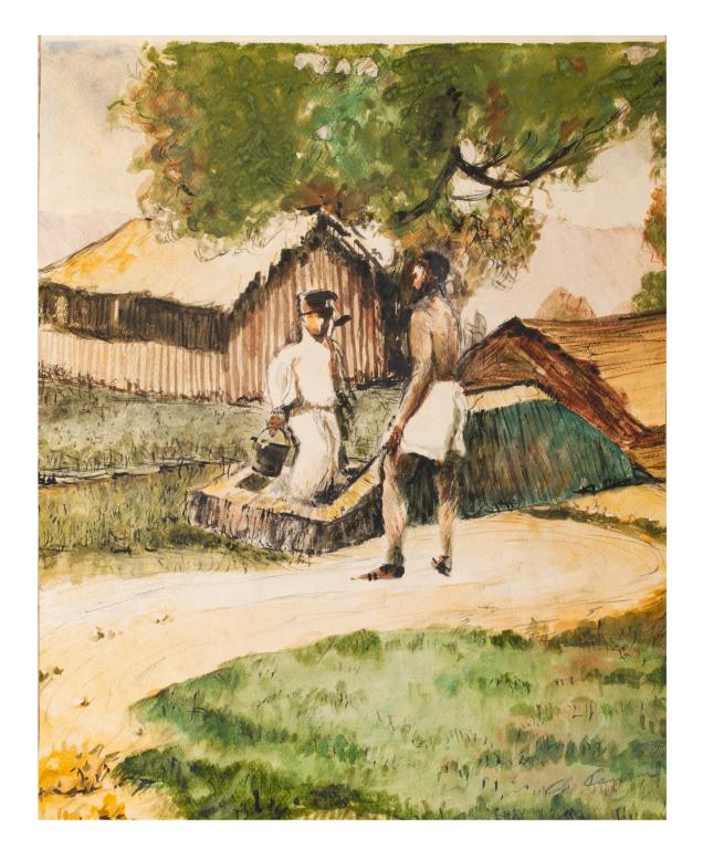 Charles Camoin Watercolor - Two Figures: Item/Description: Original figural landscape watercolor painting featuring two figures by Charles Camoin. Signed lower right Ch Camoin. (Fauvism, Impressionism, Impressionist) Charles Camoin, (French,