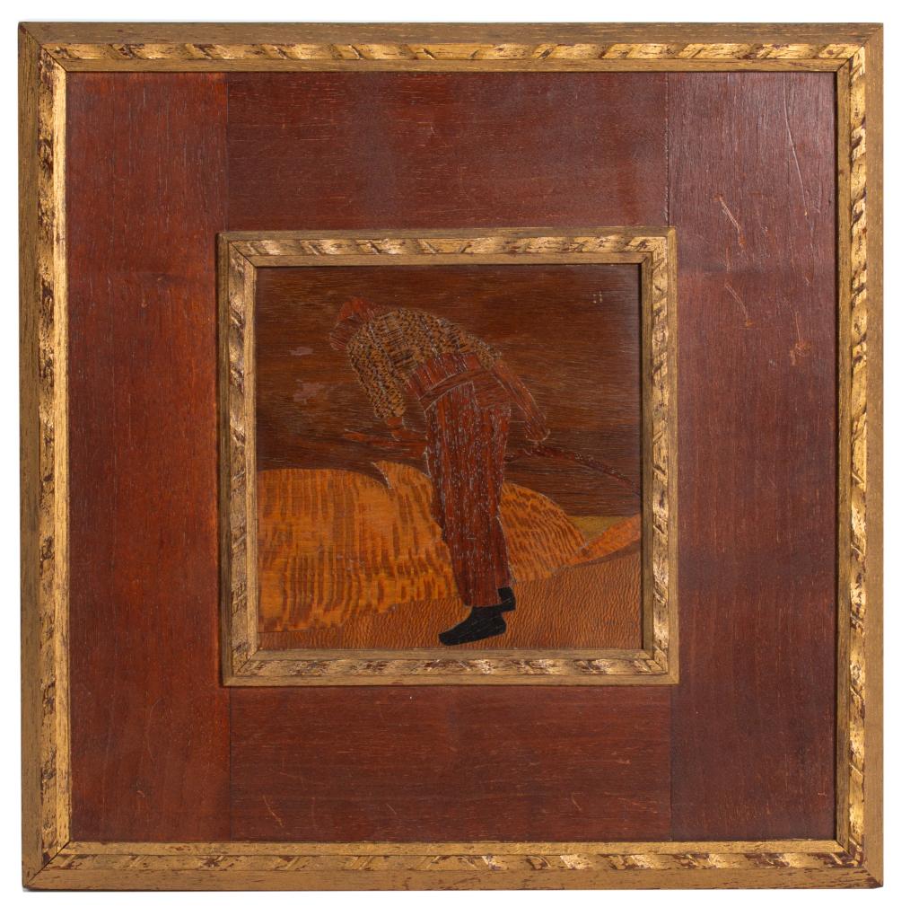 Rowley Marquetry Wood Panel, "Reaping" (1 of 6)