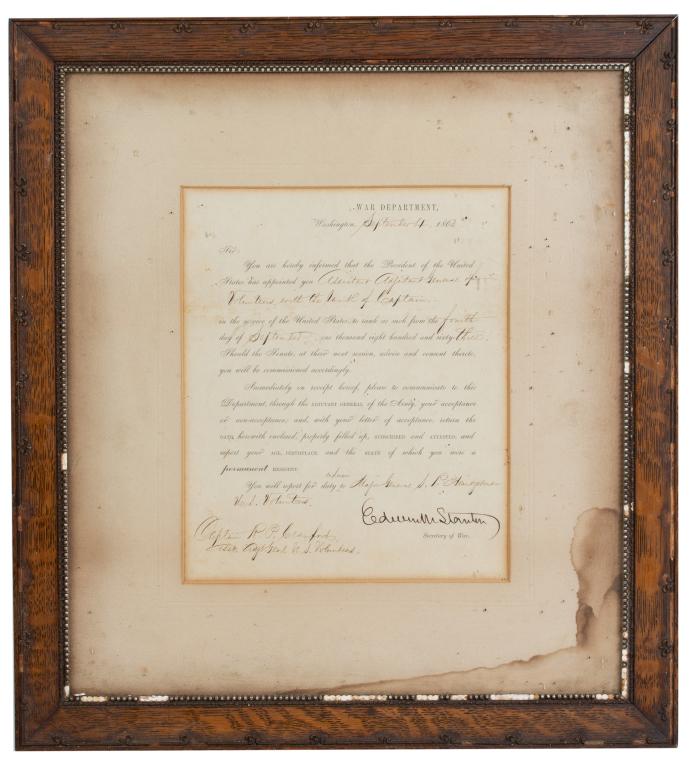 Civil War Appointment Signed by Edwin Stanton (1 of 6)