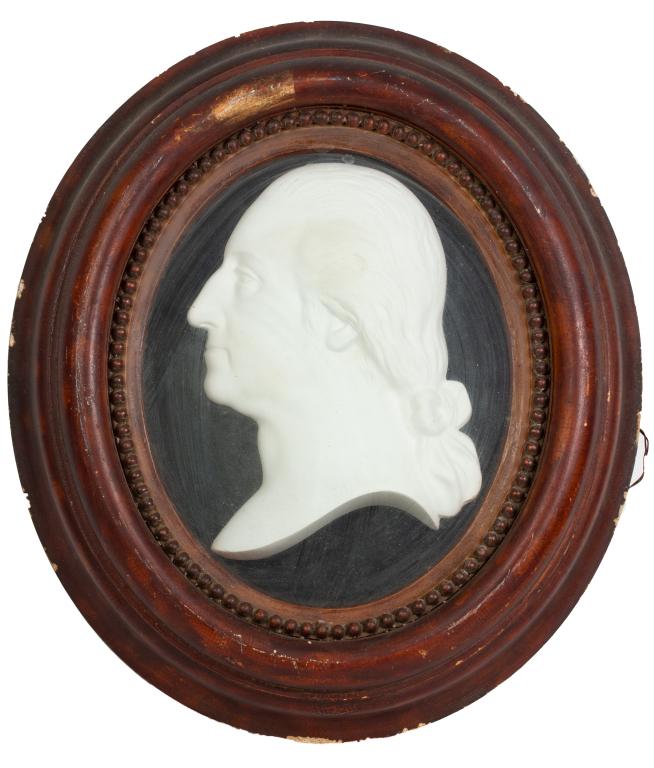 19th C Framed Porcelain Plaque, George Washington (1 of 7)
